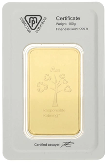 Lingote de Oro de 100 g Metalor