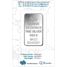 Lingote de Plata de 1/2 oz PAMP