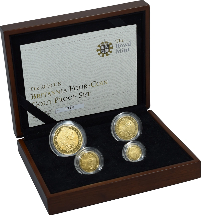 Juego de 4 Britannias Proof 2010 (en Caja Original)