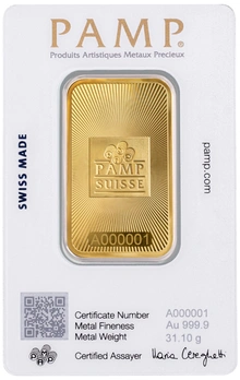 Lingote de Oro de 1 oz PAMP