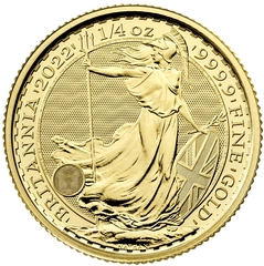 Moneda Britannia de Oro de 1/4 oz 2022