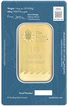 NUEVA Lingote de Oro de 1 oz Britannia