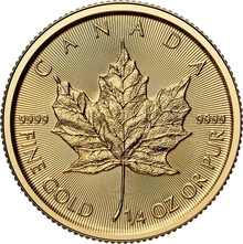 Maple Leaf Canadiense de 1/4 oz de Oro 2026