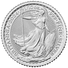 Moneda Britannia de Plata de Décimo de Onza 2024