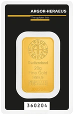 Lingote de Oro de 20 g Argor-Heraeus