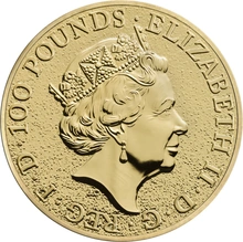 Moneda Bestias de la Reina El León de Inglaterra de Oro de 1 oz