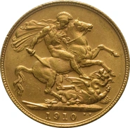 Moneda Soberano de Oro 1910 Eduardo VII (L)