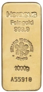 Lingote de Oro de 1 kg Heraeus Fundido