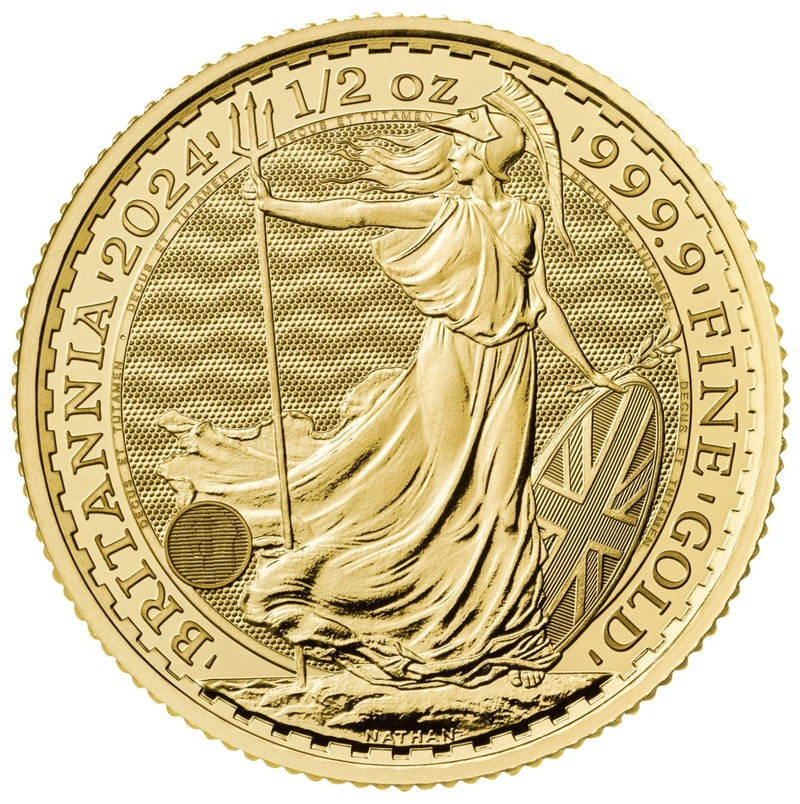 Moneda Britannia de Oro de 1/2 onza 2024