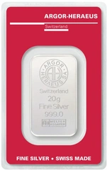 Lingote de Plata de 20 g Argor-Heraeus