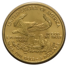 Águila Estadounidense de 1/10oz de Oro 1991