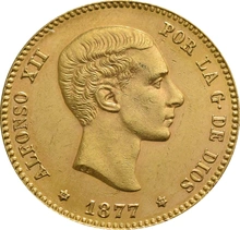 Moneda 25 Pesetas de Oro Alfonso XII