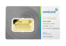 Lingote de Oro de 10 g Umicore