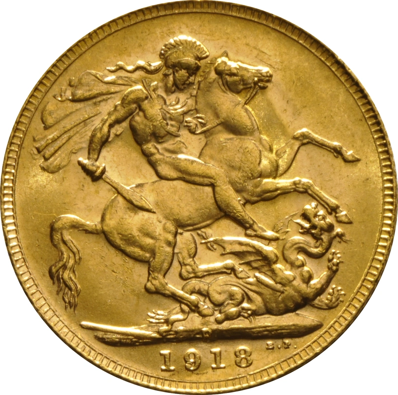 Moneda Soberano de Oro Jorge V 1918 Perth