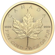 Maple Leaf Canadiense de 1/2 oz de Oro 2024