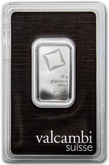 Lingote de Platino de 20 g Valcambi