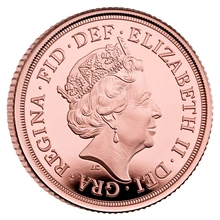 Moneda Soberano de Oro 2022 Proof Retrato Isabel II en Caja Original