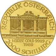 Moneda Filarmónica Viena de Oro de 1 oz 1989