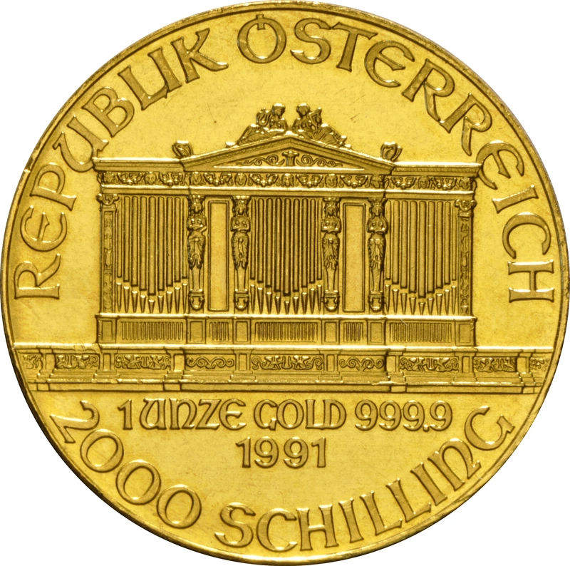 Moneda Filarmónica Viena de Oro de 1 oz 1991