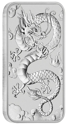 Moneda Dragón Rectangular de Plata de 1 oz 2019
