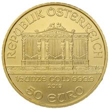 Moneda Filarmónica Viena de Oro de 1/2 oz 2019