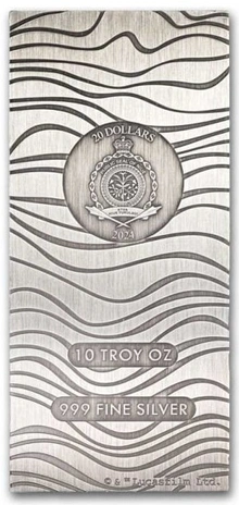 Moneda de Plata Rectangular de 10 oz - Guerra de las Galaxias™ Mandalorian Beskar