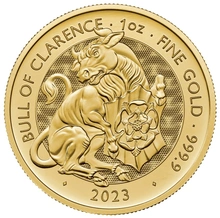 Moneda Bestias Tudor de Oro de 1 oz Toro Negro de Clarence 2023