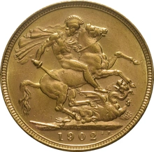 Moneda Soberano de Oro 1902 Eduardo VII (P)
