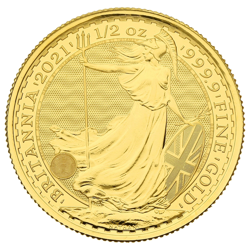 Moneda Britannia de Oro de 1/2 oz 2021