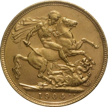 Moneda Soberano de Oro 1904 Eduardo VII (S)