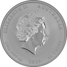 Moneda Perth Mint Calendario Lunar de Plata de 1/2 oz 2019 Año del Cerdo