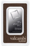 Lingote de Platino de 100 g Valcambi