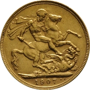 Moneda Soberano de Oro 1907 Eduardo VII (P)