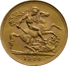 Moneda Soberano de Oro 1930 Jorge V (SA)