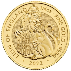 Moneda Bestias Tudor León Inglaterra de Oro de 1/4 oz 2022