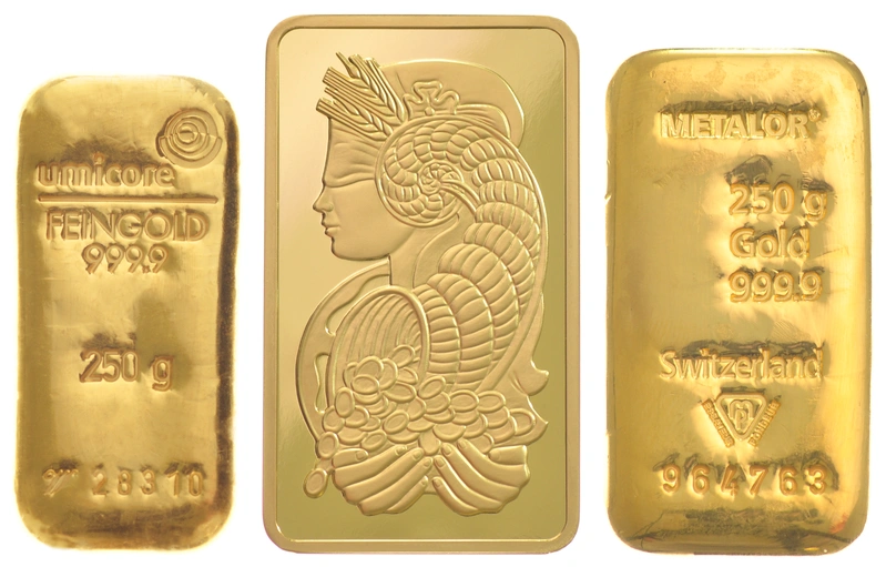 Lingote de Oro de 250 g Nuevo (de Nuestra Elección)