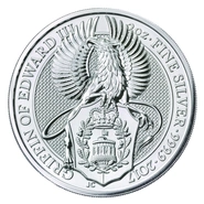 Moneda Bestias de la Reina El Grifo de Eduardo III de Plata de 2 oz