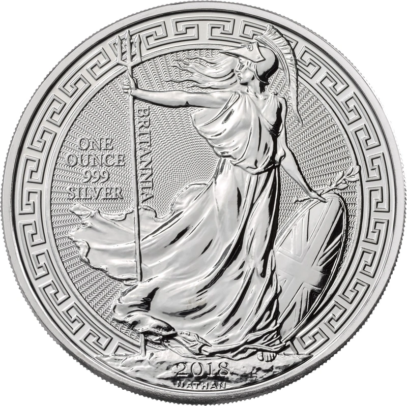 Moneda Britannia de Plata 1 oz 2018 (Borde Oriental)
