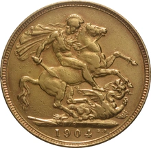 Moneda Soberano de Oro 1904 Eduardo VII (P)