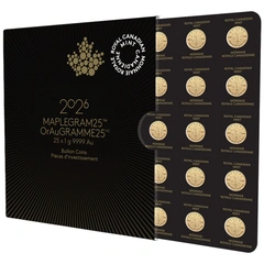 MapleGram 2026 25 x Monedas de oro de 1 g
