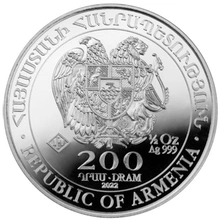 Moneda Arca de Noé Armenia de Plata de 1/2 oz 2022