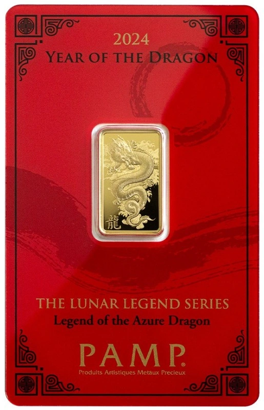 PAMP 2024 Year of the Dragon 5g Gold Bar