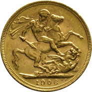 Moneda Soberano de Oro 1906 Eduardo VII (M)