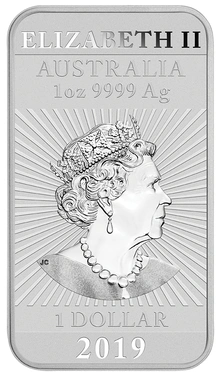 Moneda Dragón Rectangular de Plata de 1 oz 2019