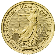 Moneda Britannia de Oro de Décimo de Onza 2024