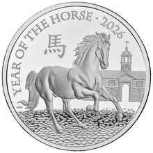Moneda de plata Proof de 1 oz del Año del Caballo de 2026 de la Royal Mint