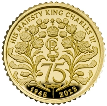 Moneda de Oro 1/40 oz Proof - 75 Anversario de Carlos III 2023