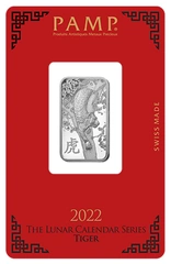 Lingote de Plata de 10 g PAMP Año del Tigre 2022