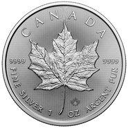 Maple Leaf Canadiense de 1 oz de Plata 2025