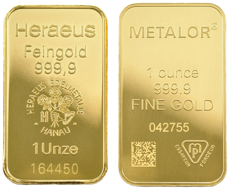 Lingote de Oro de 1 oz de Segunda Mano